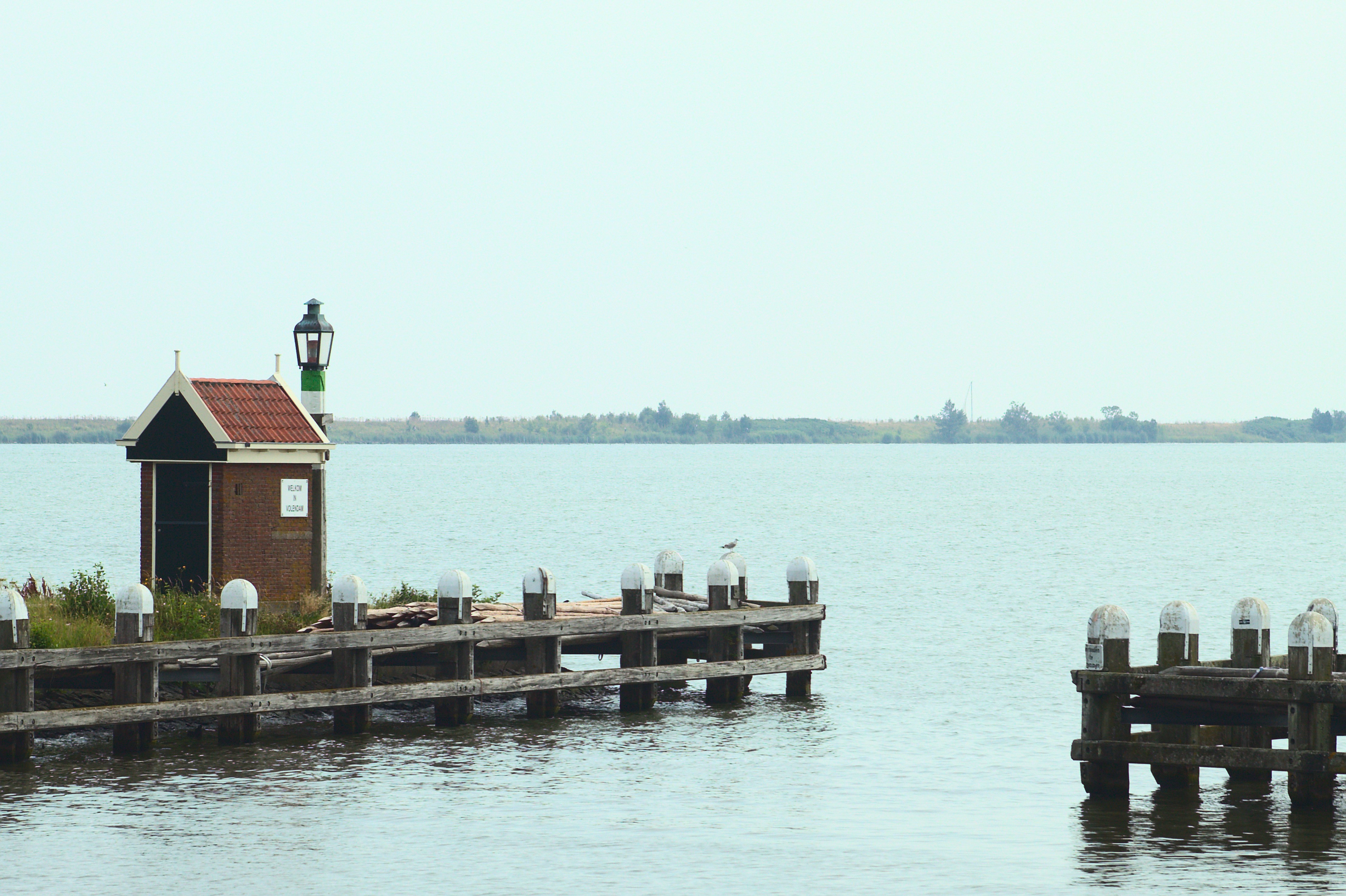 Wooden house at the dock of Volendam