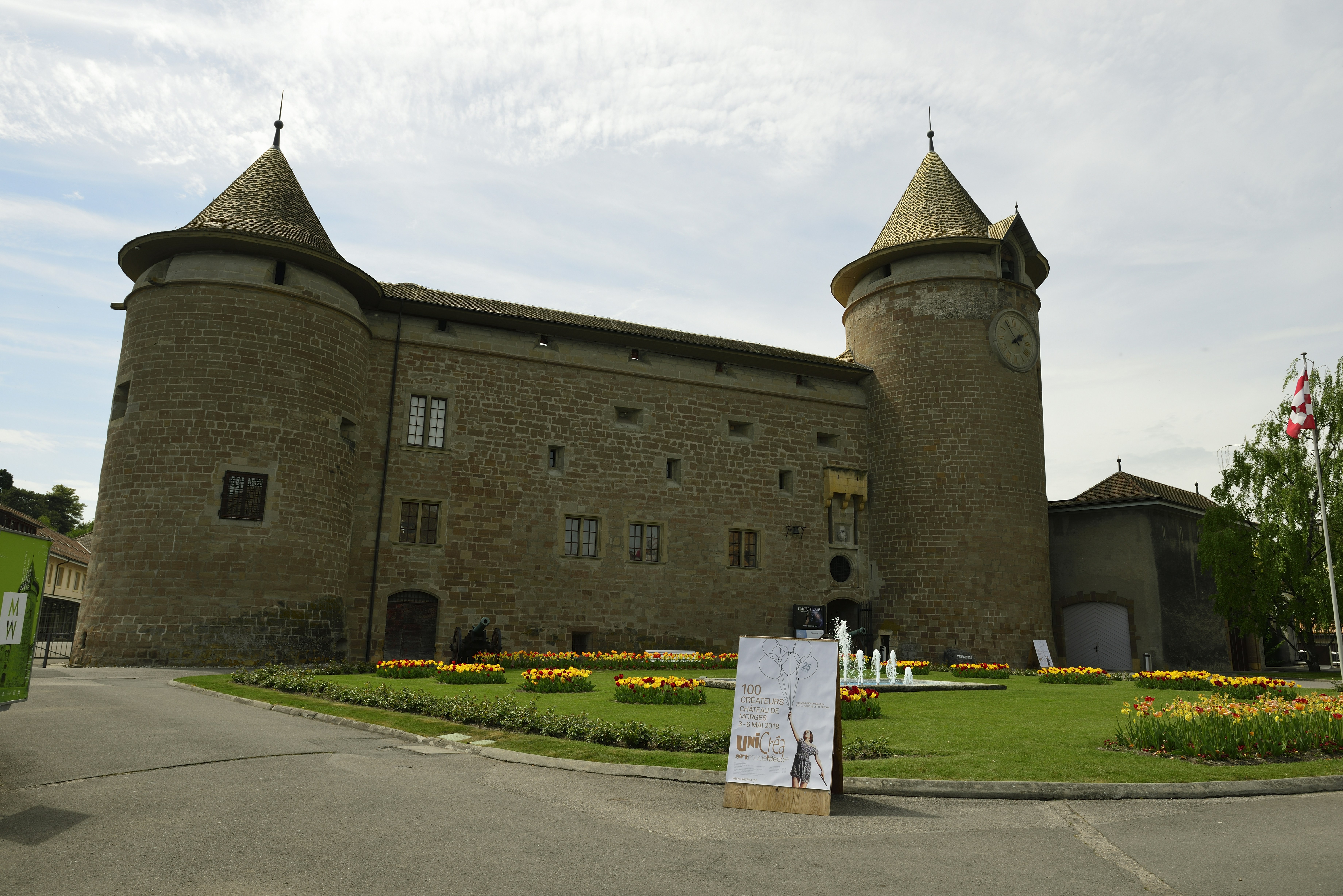 a large building with a clock tower