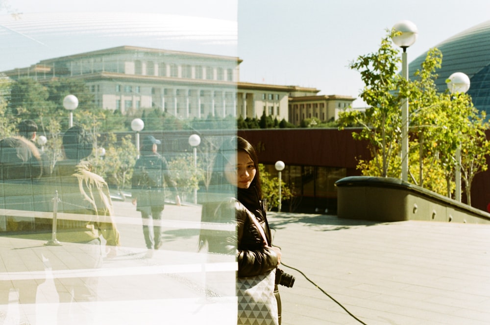 a person standing in a window