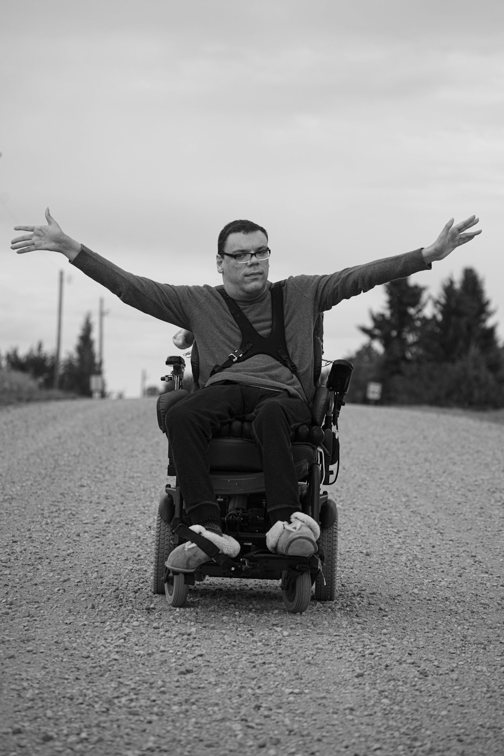 a man riding a small vehicle