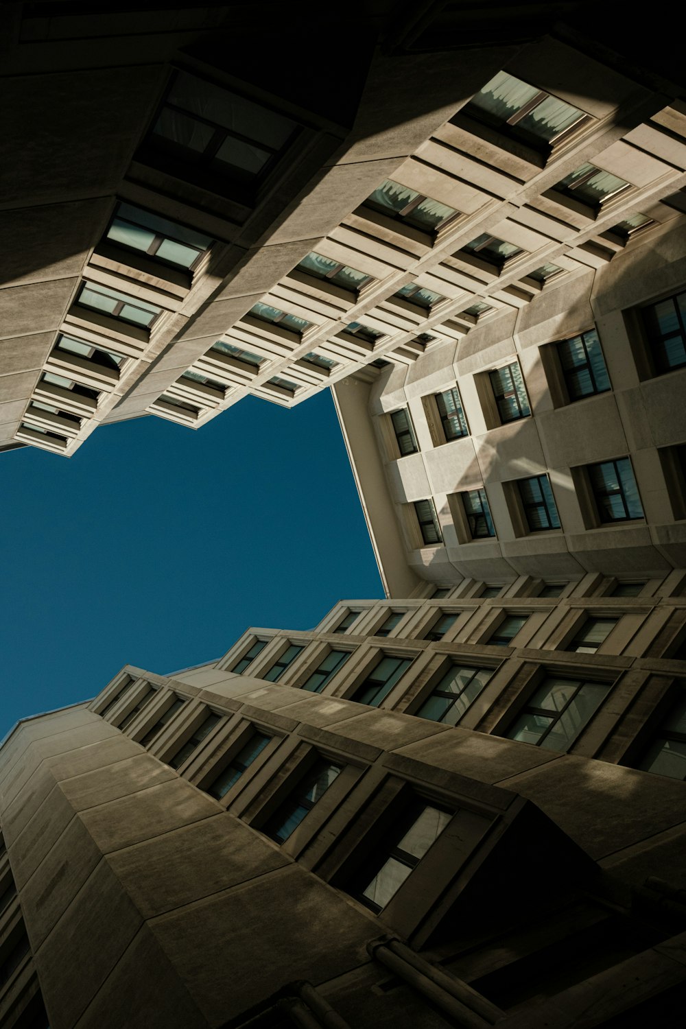 looking up at a building