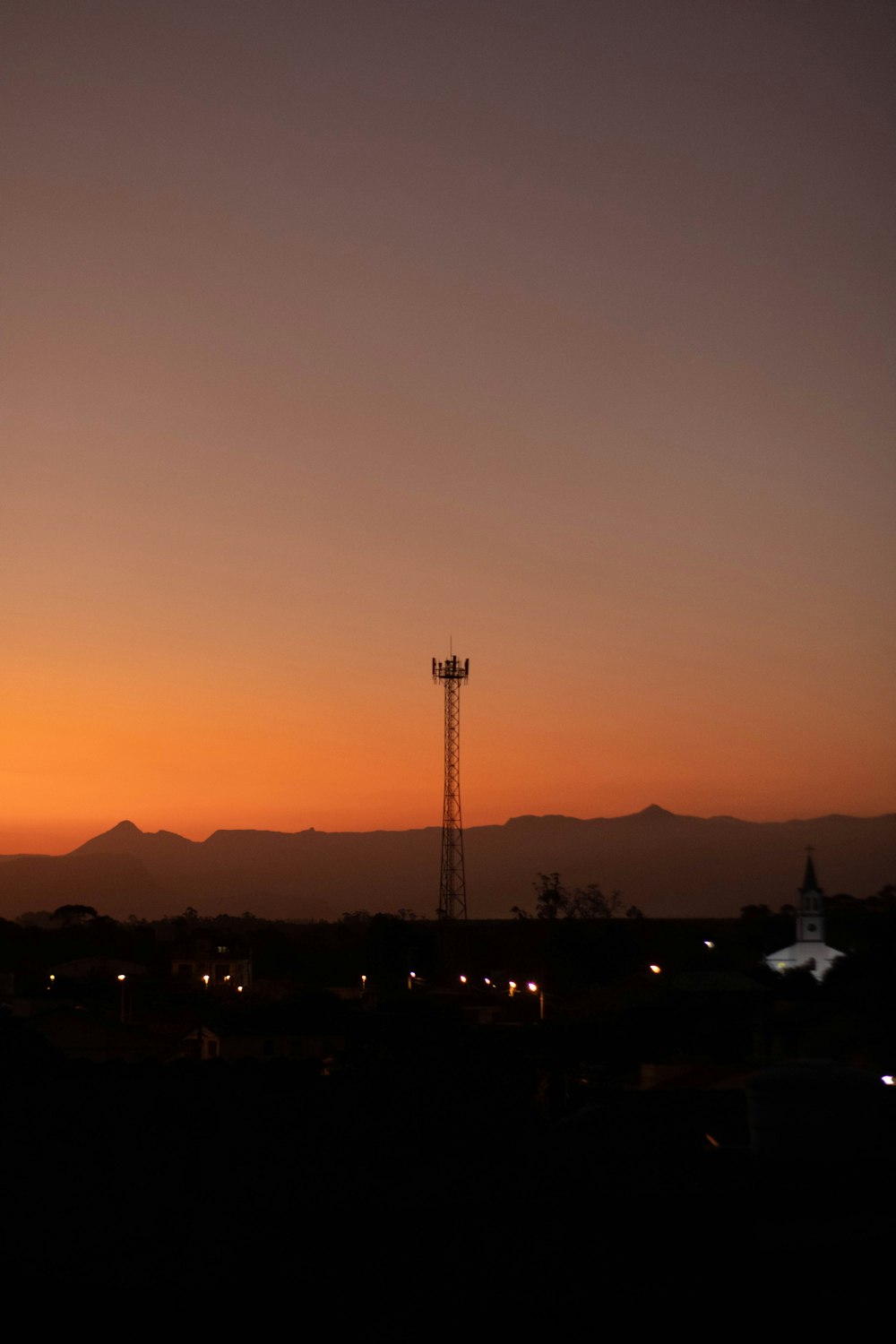 a tower in the distance