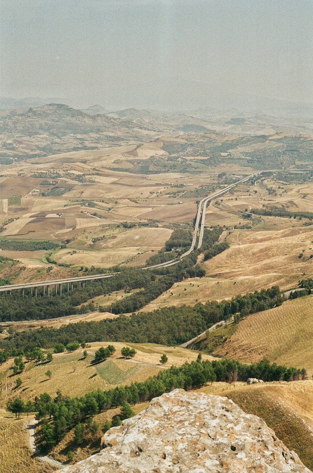 a road going through a valley