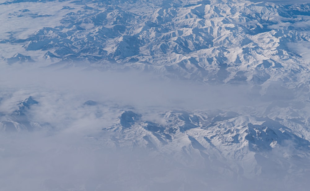 a view of a mountain range from above