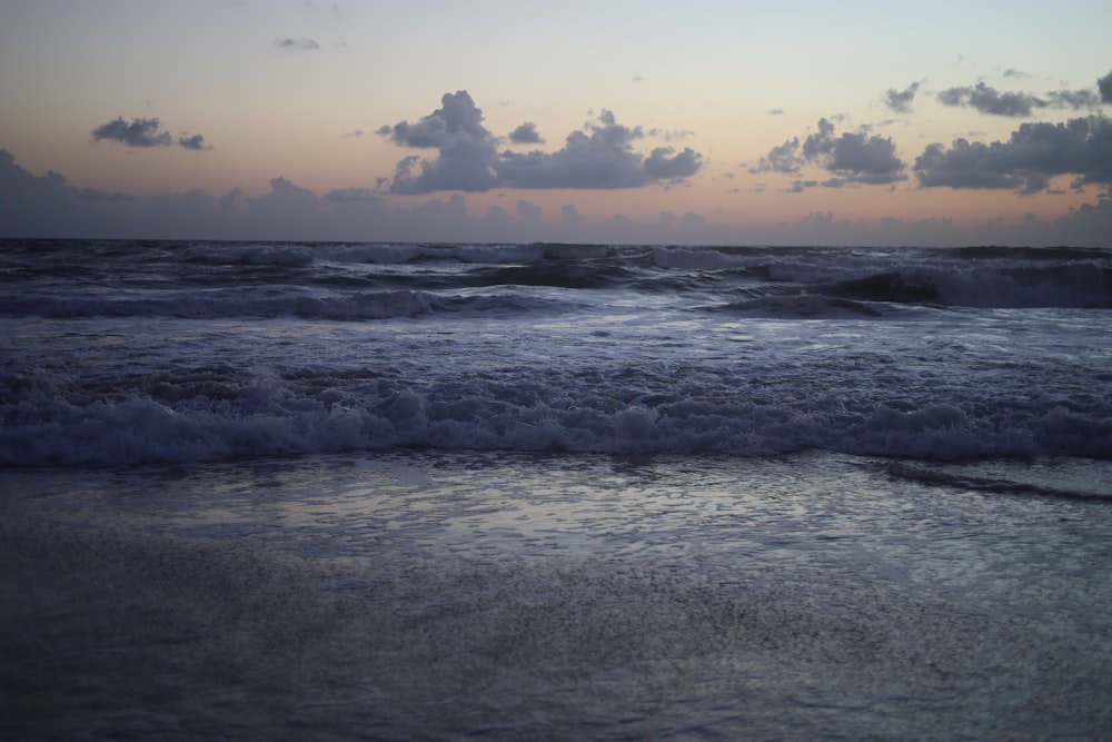 waves crashing on a beach