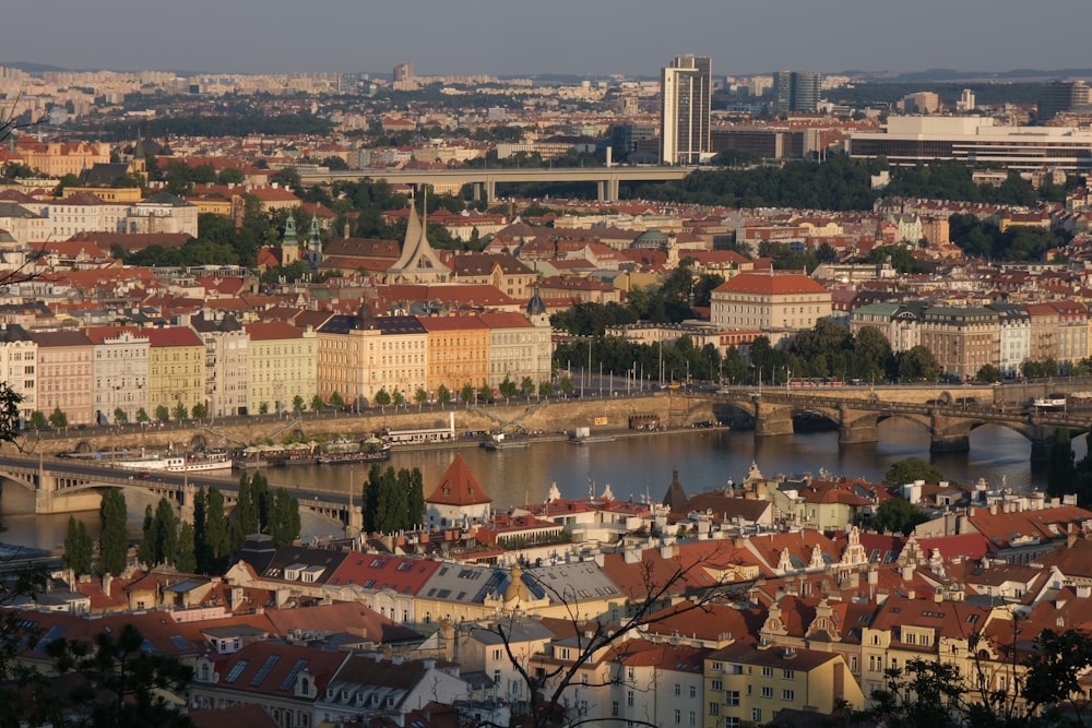 a city with a river running through it