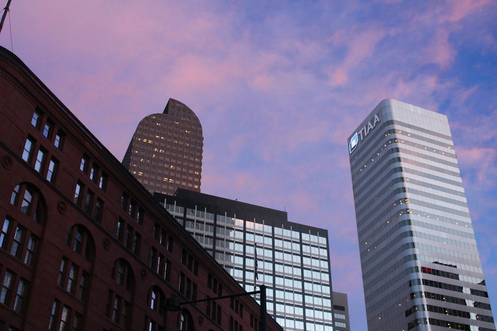 a group of tall buildings