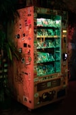 a vending machine with a drink