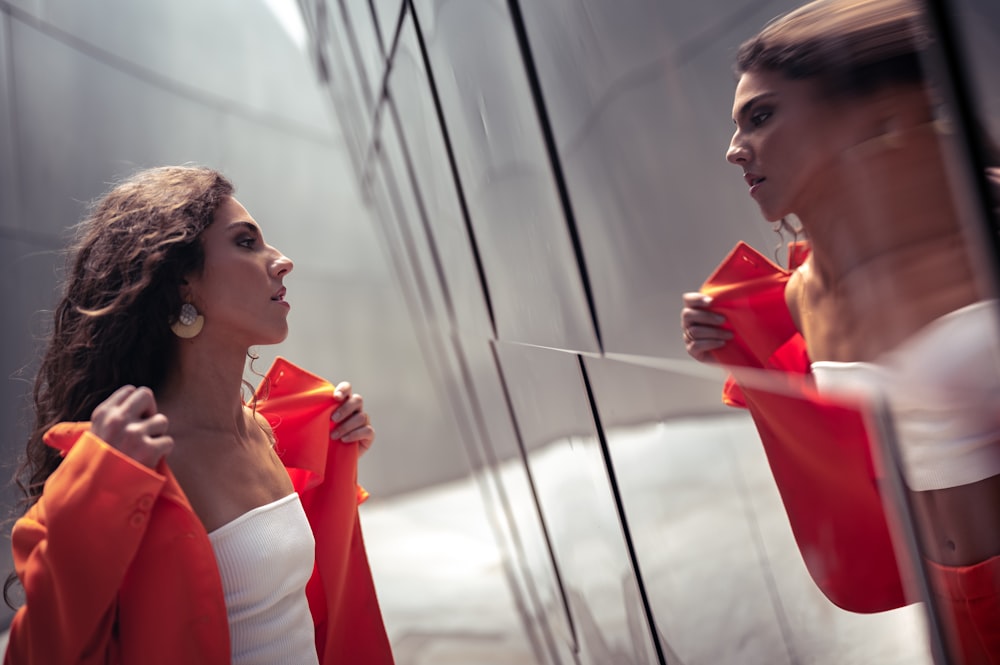 women looking at a screen