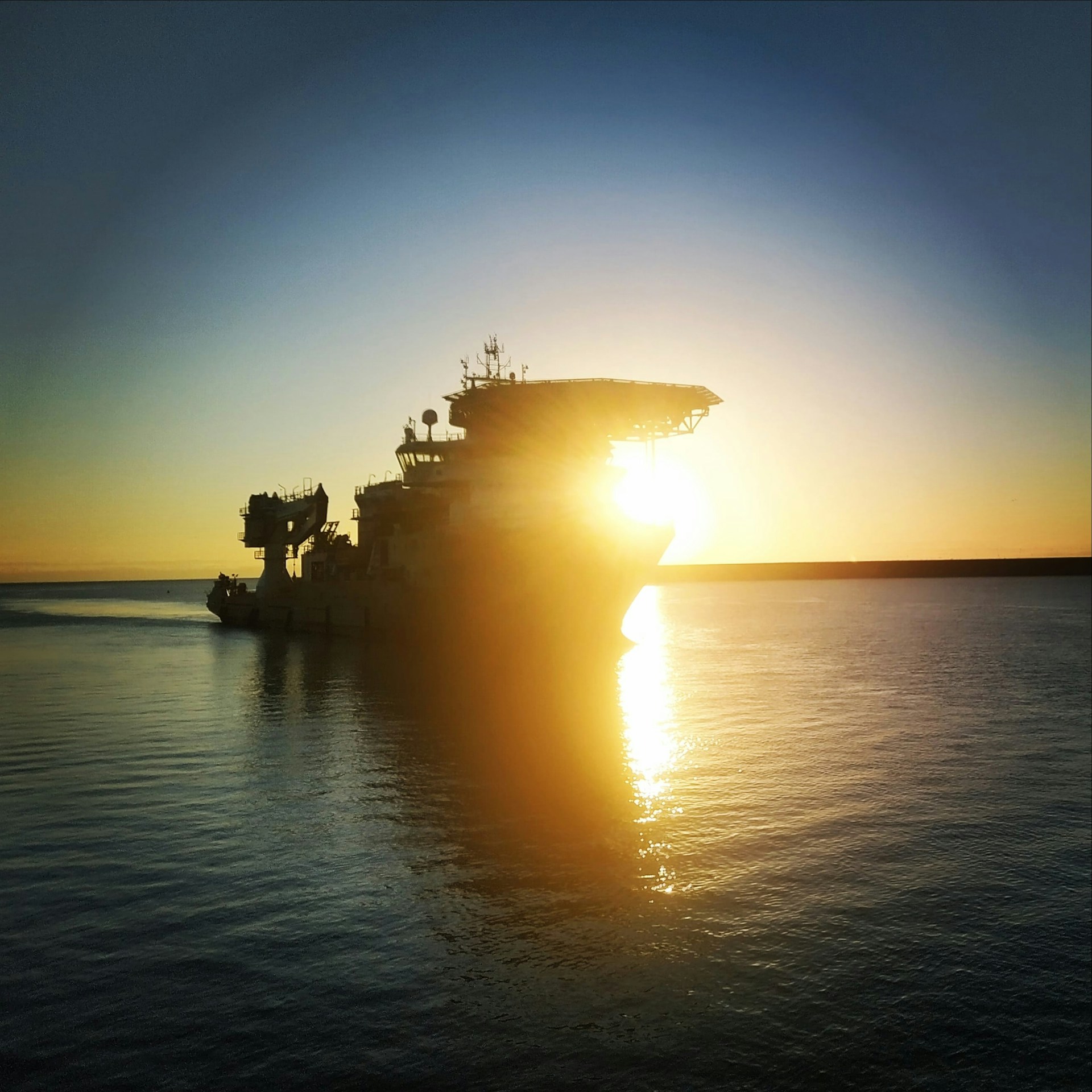 a large ship in the water