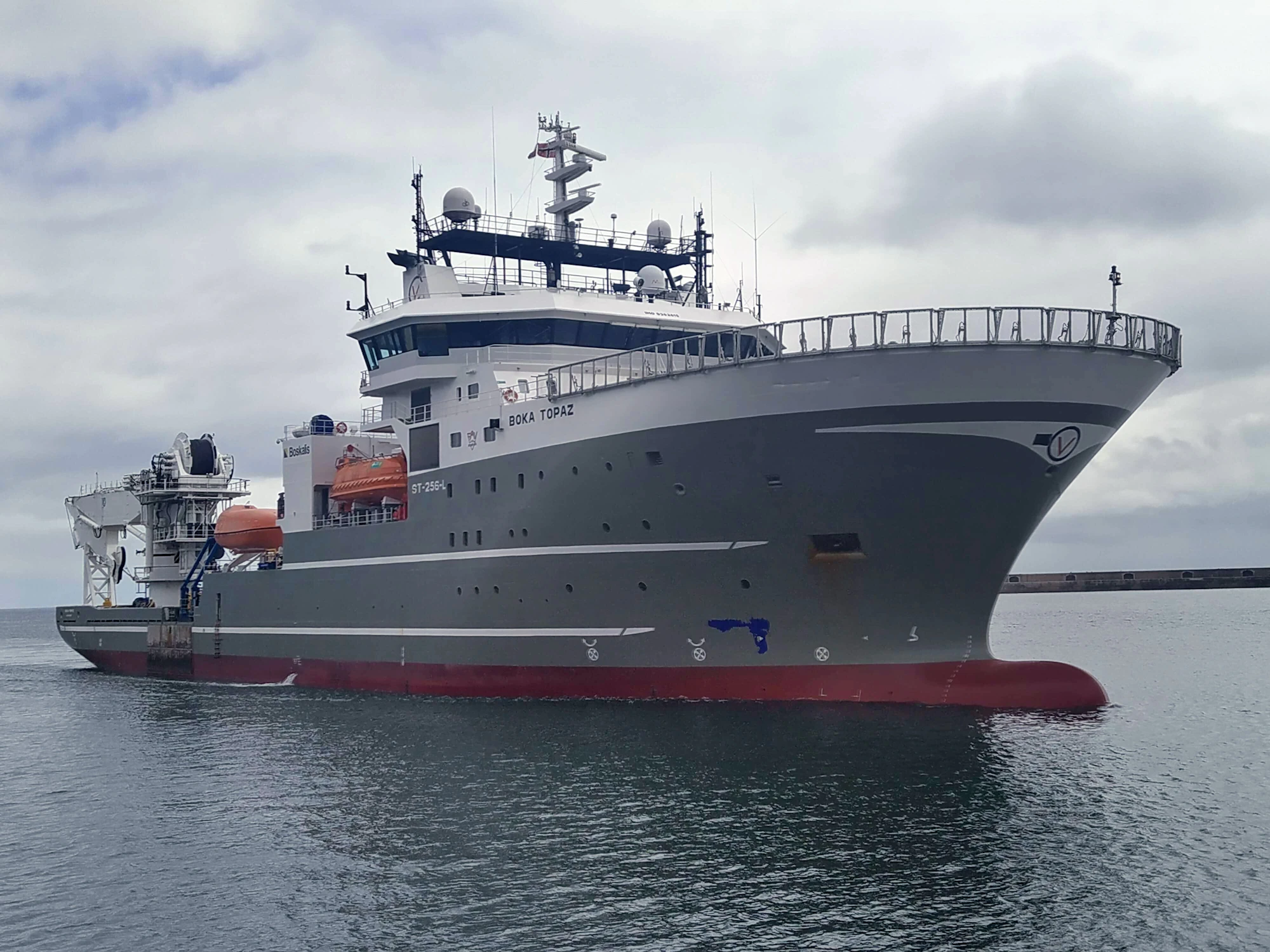 Offshore supply vessel at sea