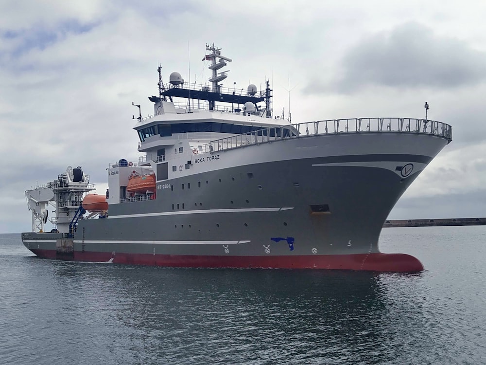 a large ship in the water