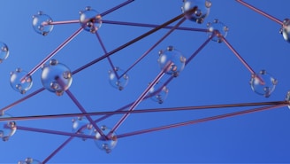 a group of blue lights