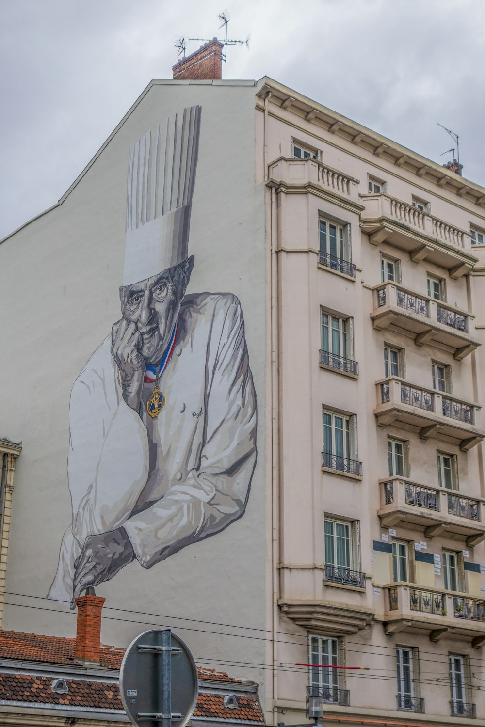 a building with a mural on it