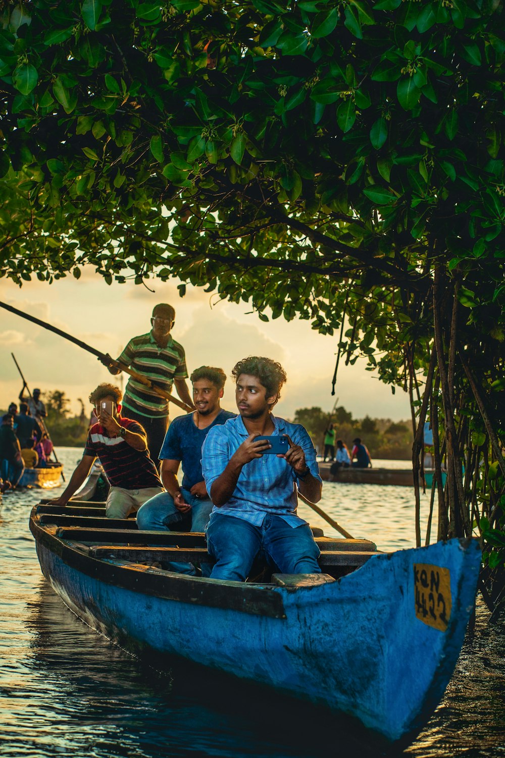 a group of people on a boat