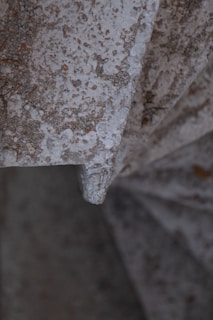 Close-up of textured resin surface applied on a staircase wall