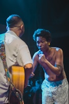 An intense moment captured during a performance.