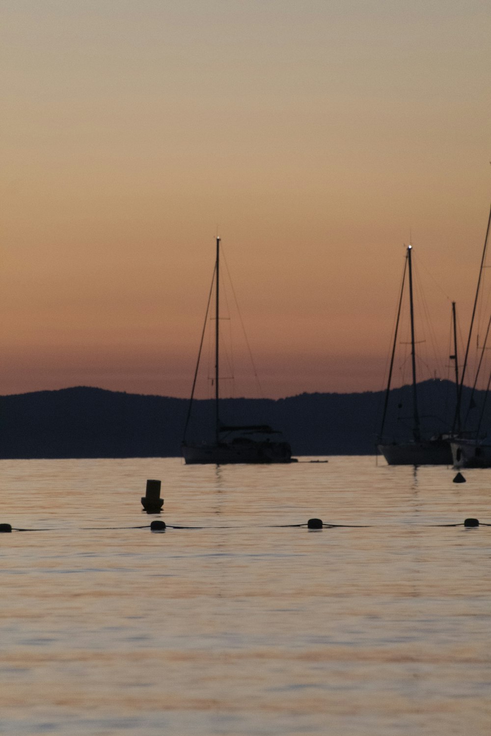 a group of sailboats in the water