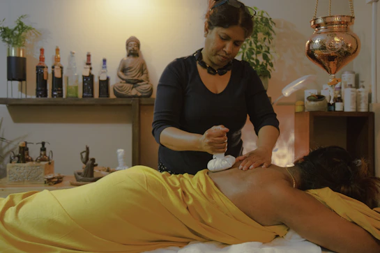 a person getting the hair done