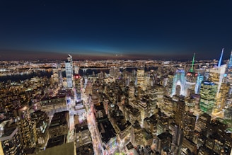 A breathtaking aerial view of a city skyline captured by s&b drone solutions.