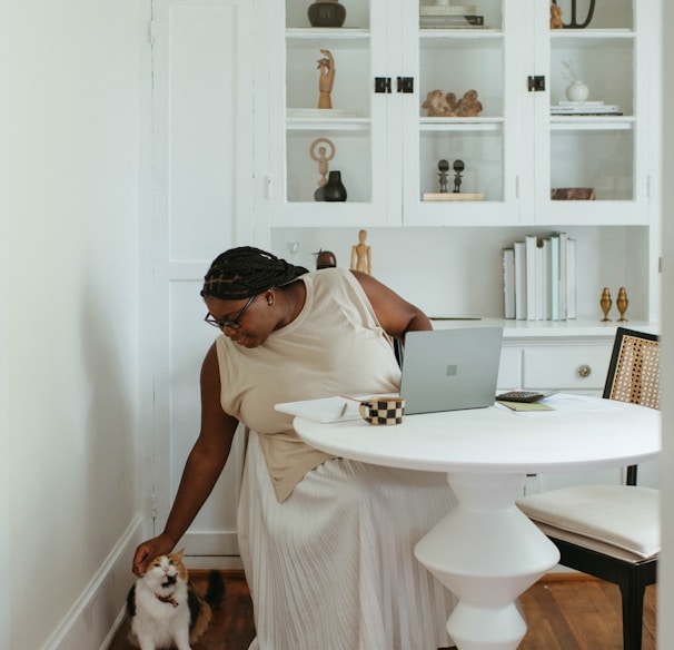 a person standing in a room