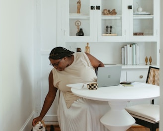 a person standing in a room