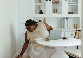 a person standing in a room