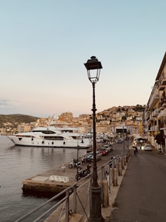 a boat docked at a pier