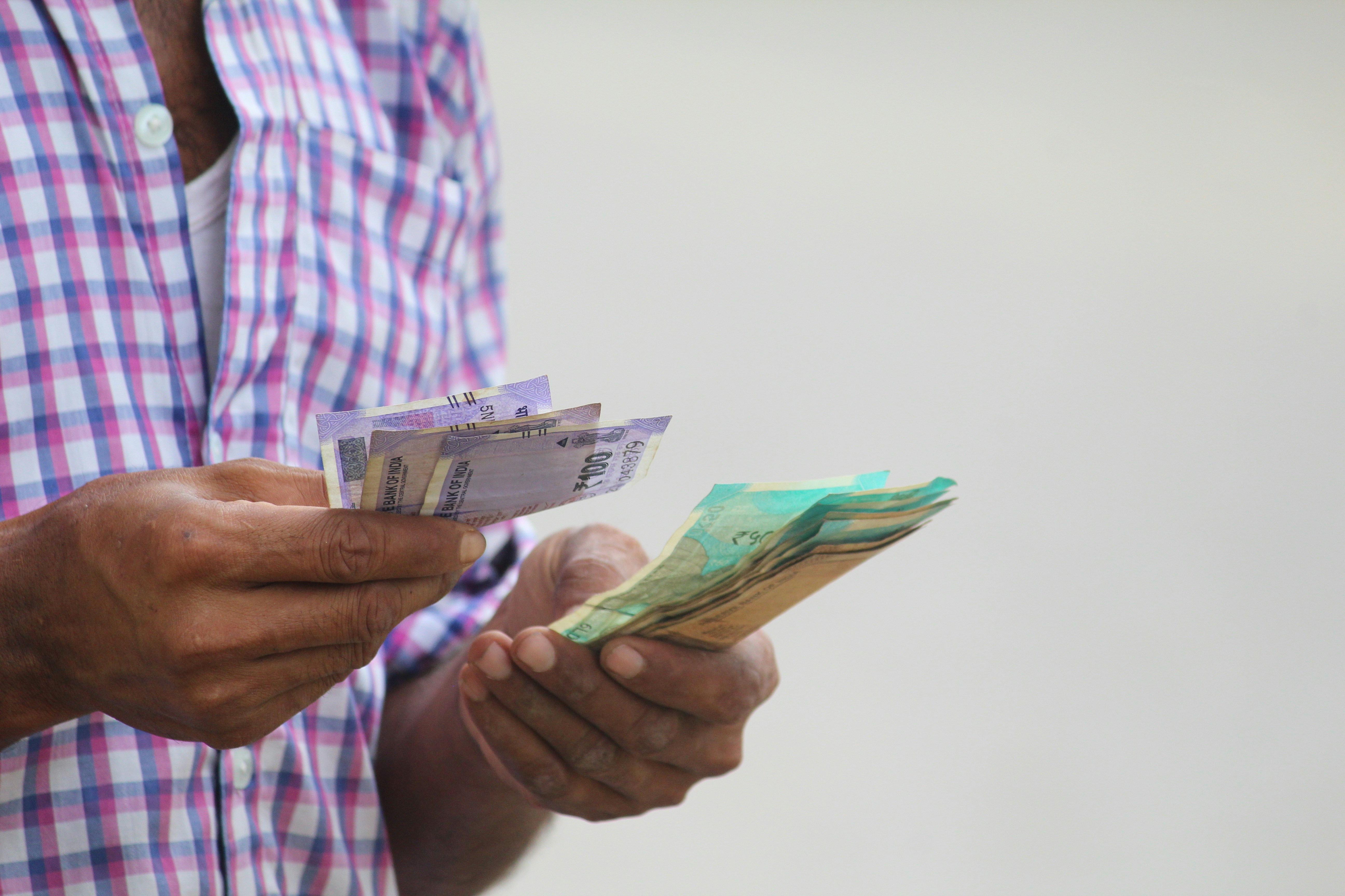 a person holding a card