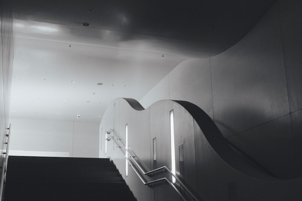 a staircase in a building