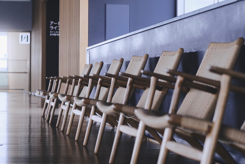 a row of chairs in a room