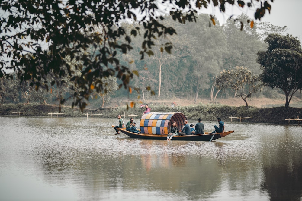 a group of people on a boat