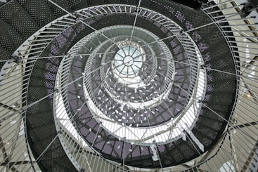 a spiral staircase with a circular design