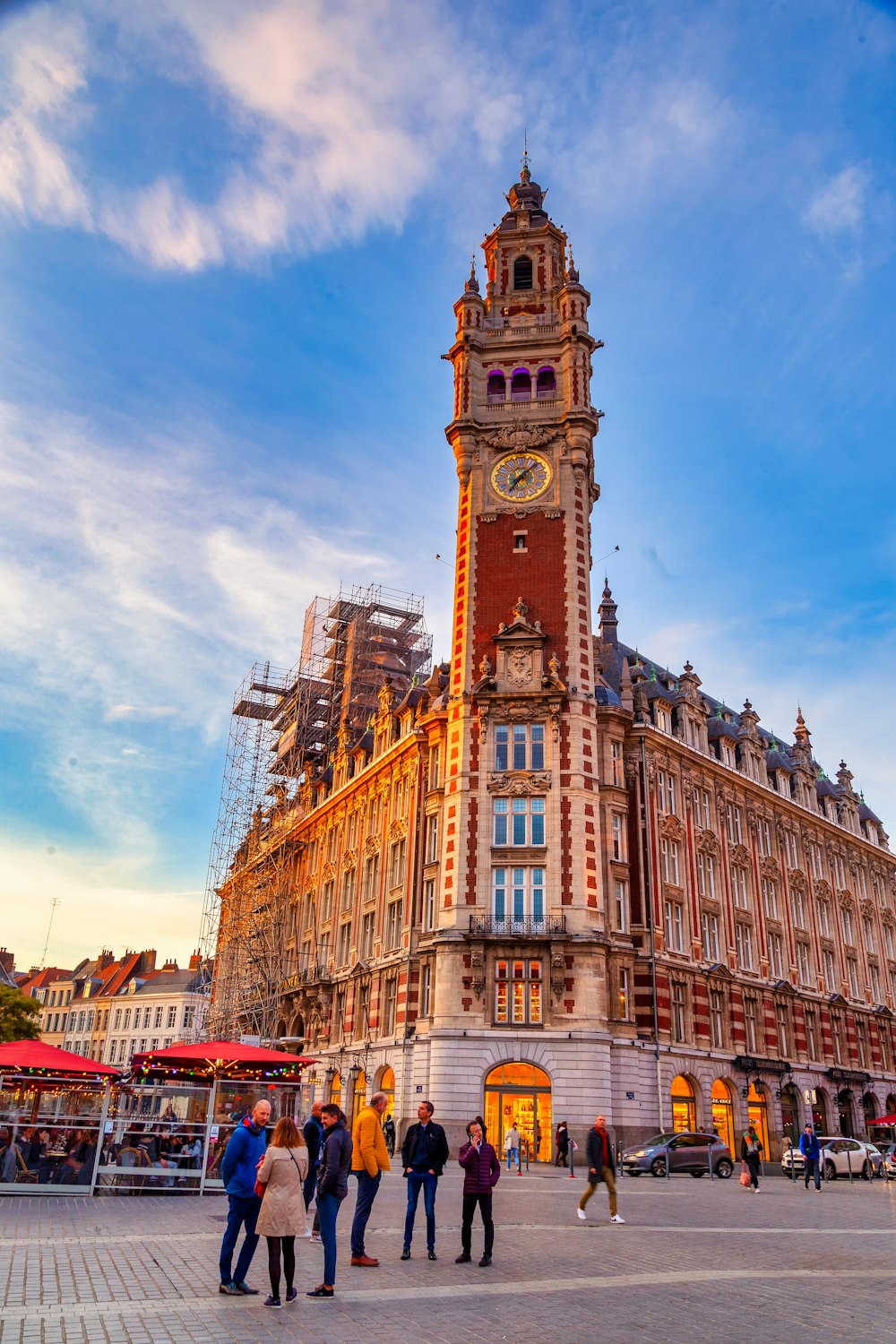 a large building with a clock tower