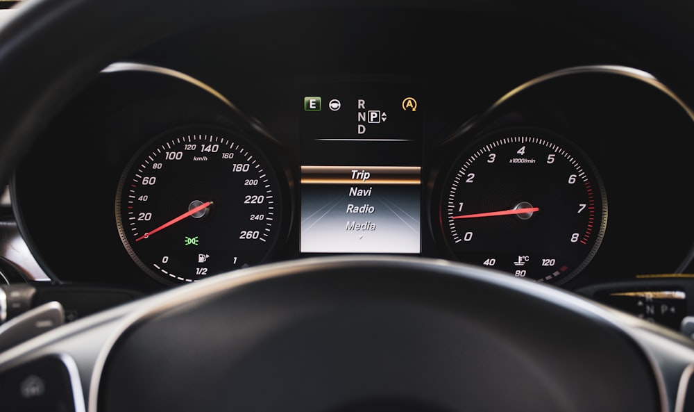 a close up of a car dashboard