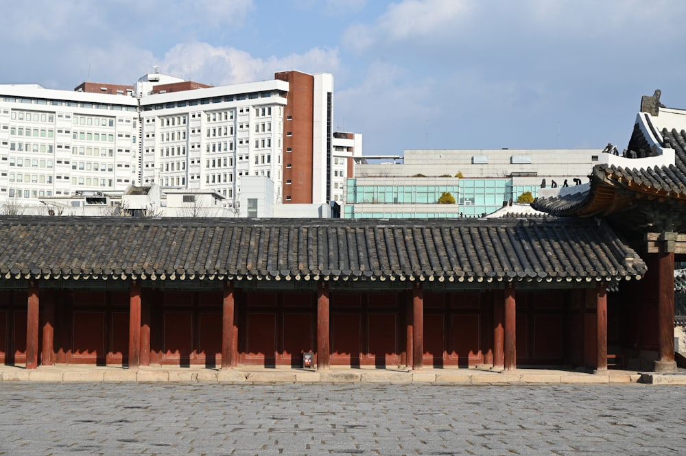 a building with a large roof