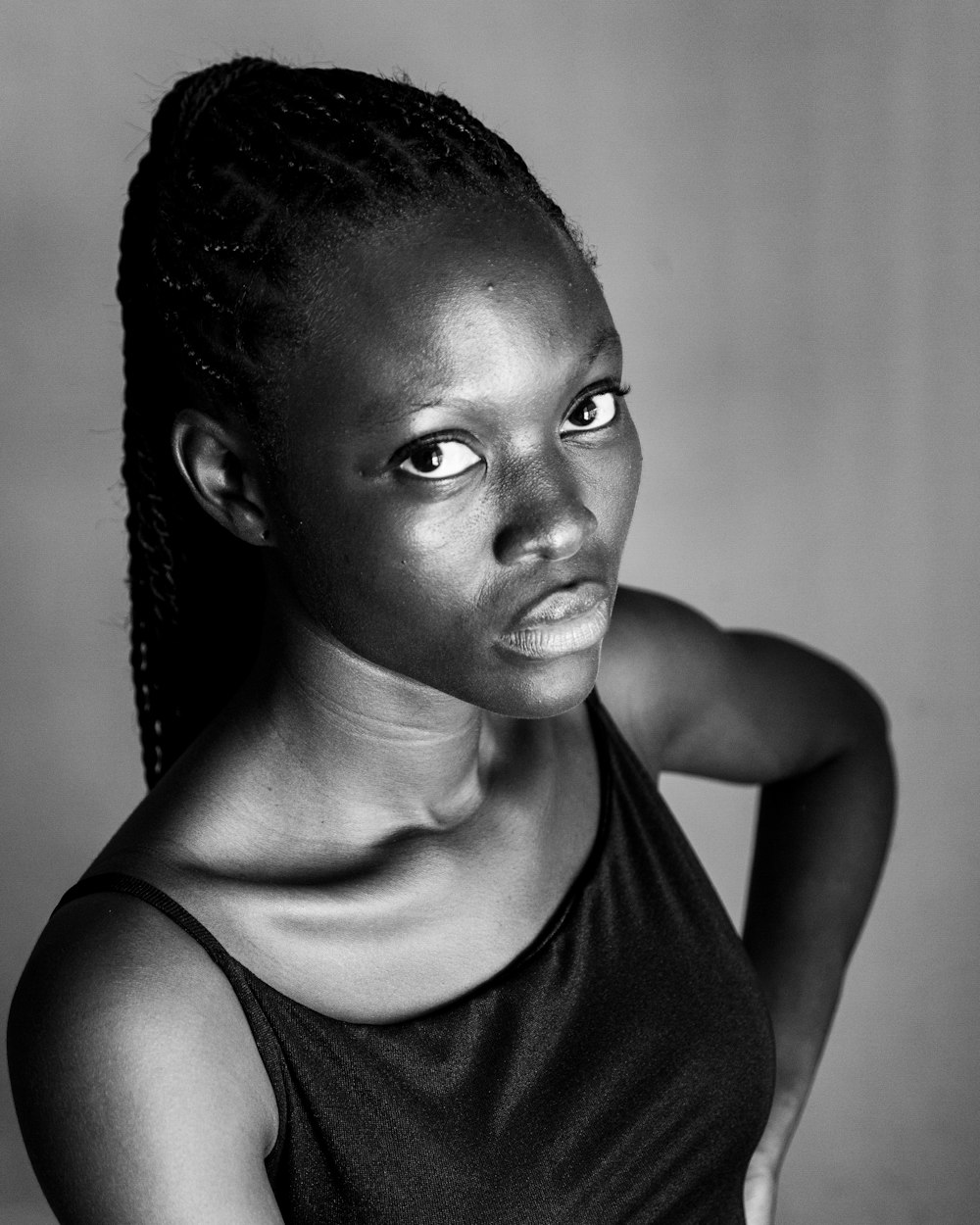 a young girl with a black shirt