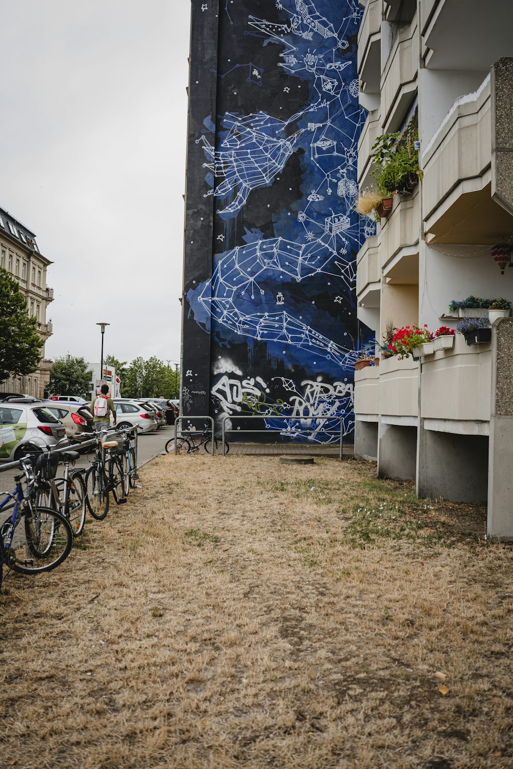 a wall with graffiti