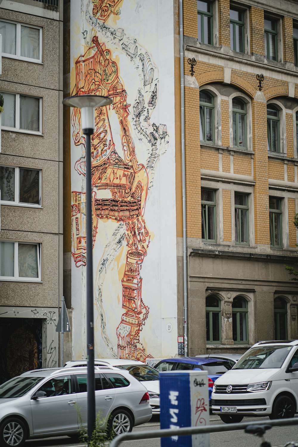 a large mural on a building