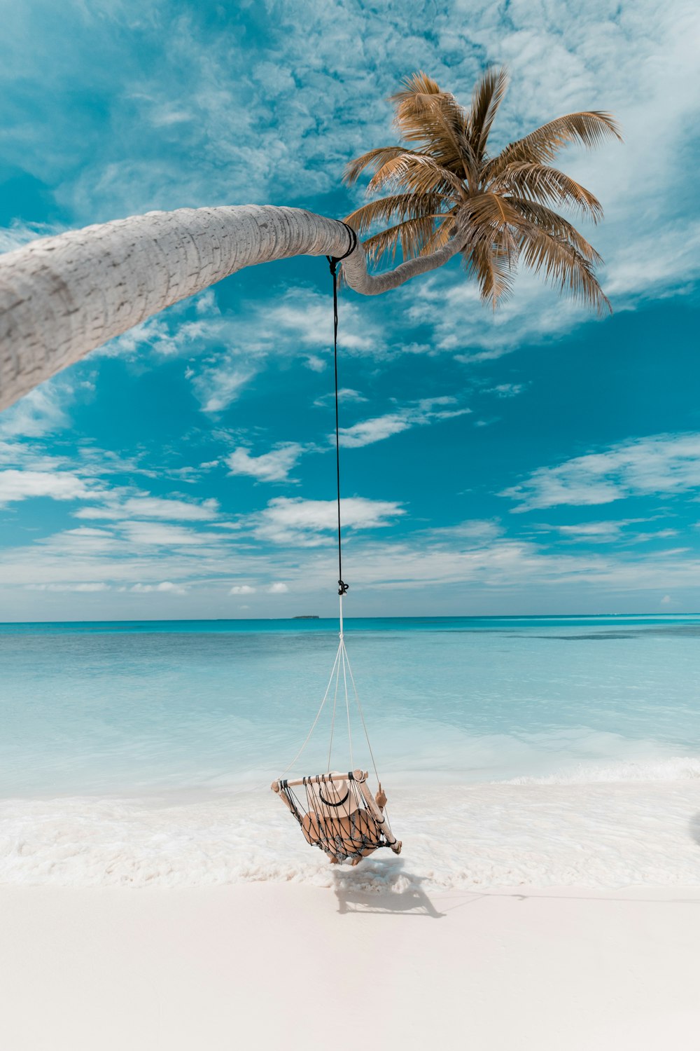 Eine Hängematte aus einer Hängematte am Strand