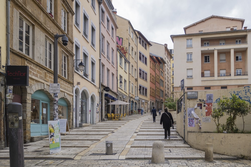 a street with buildings on either side