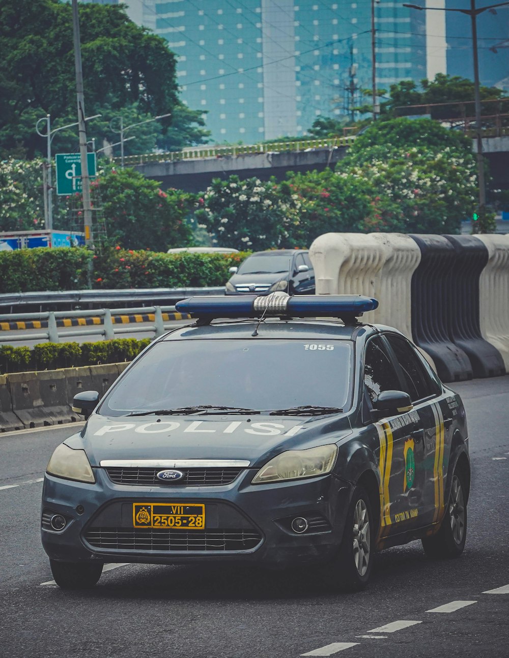 a police car with a police car on top of it