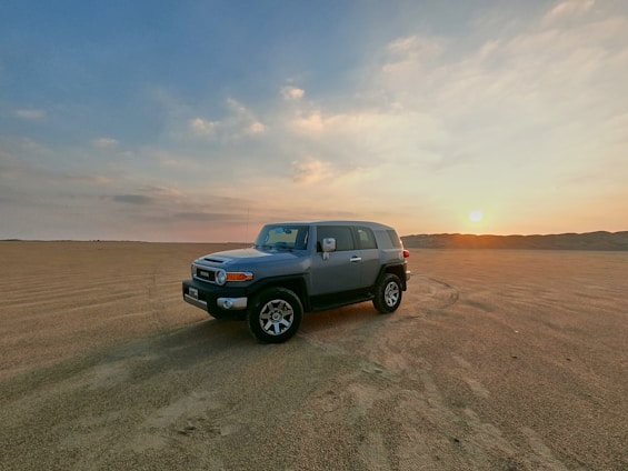 a car parked in a desert