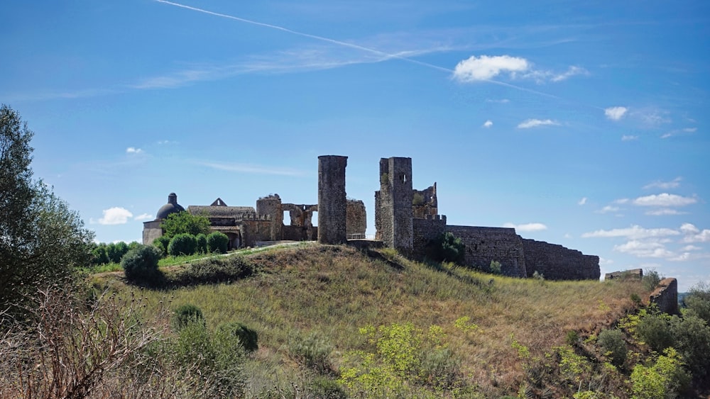 a castle on a hill