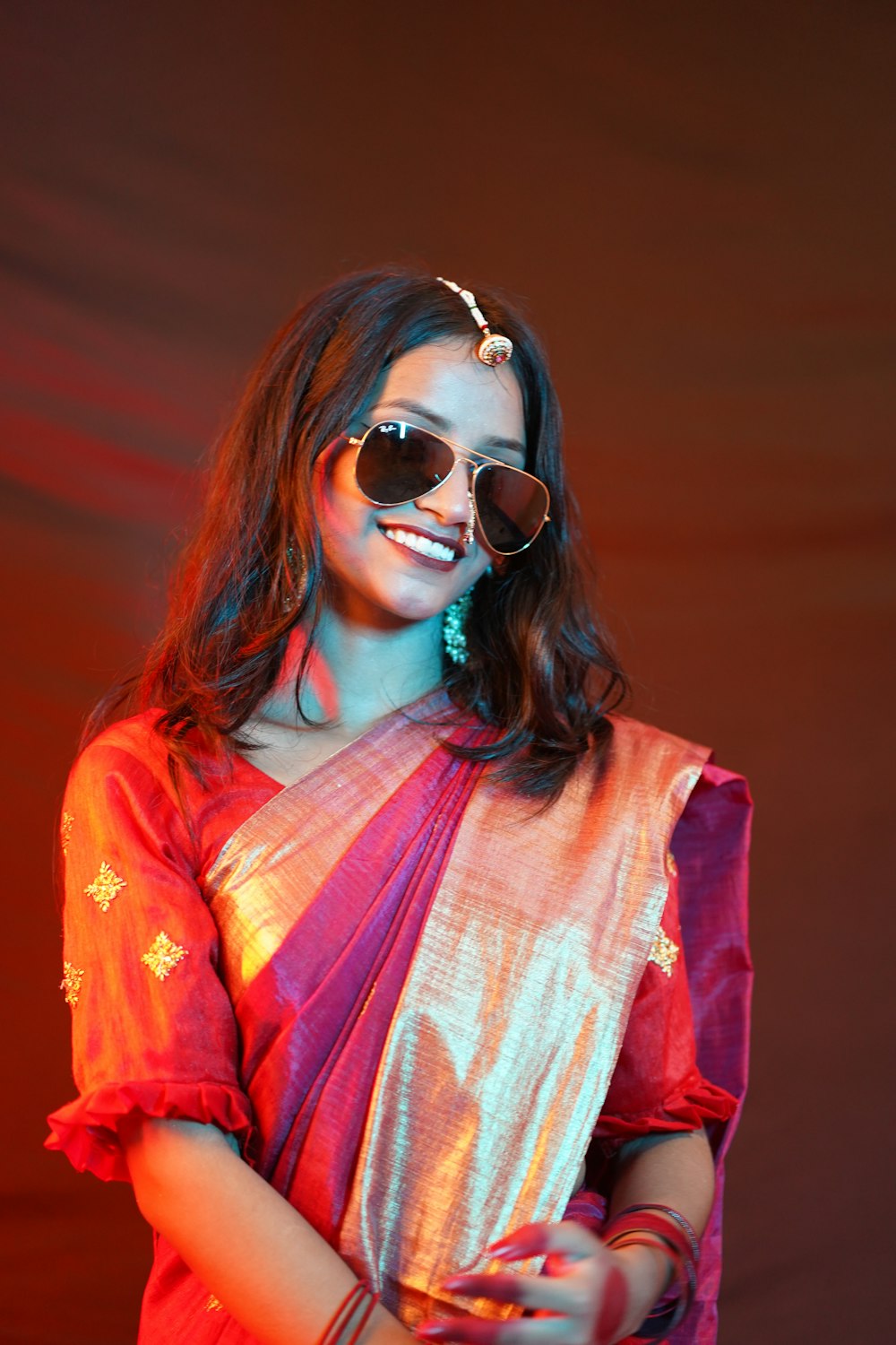 a woman wearing sunglasses