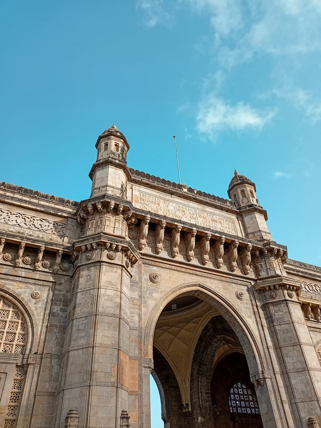 The carved stone arch of the Gateway of India