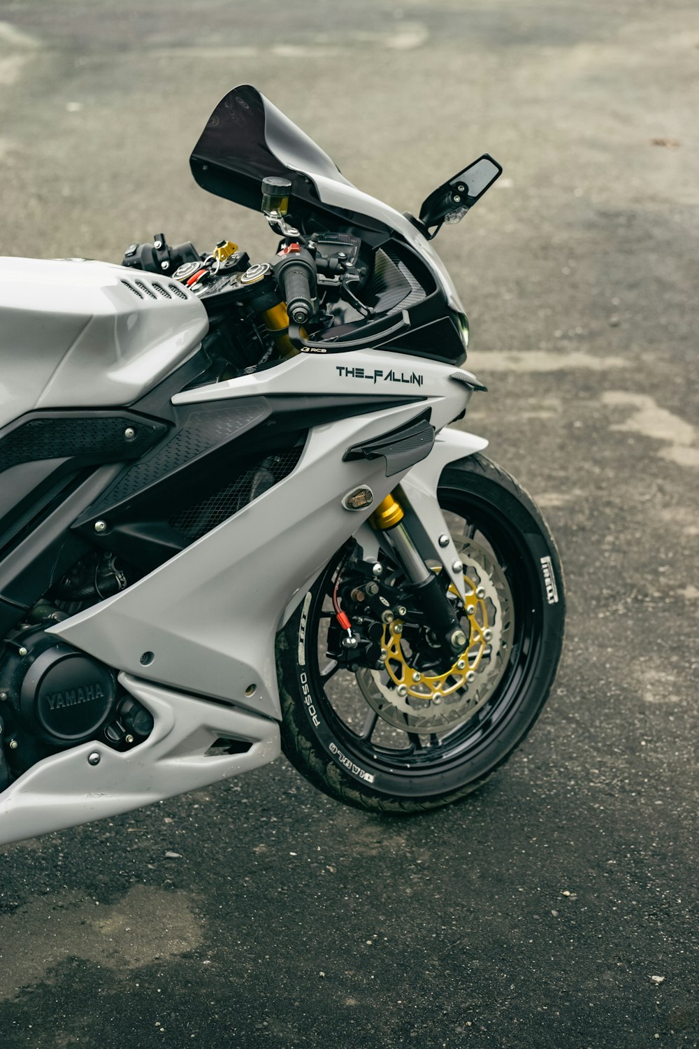 a white and black motorcycle