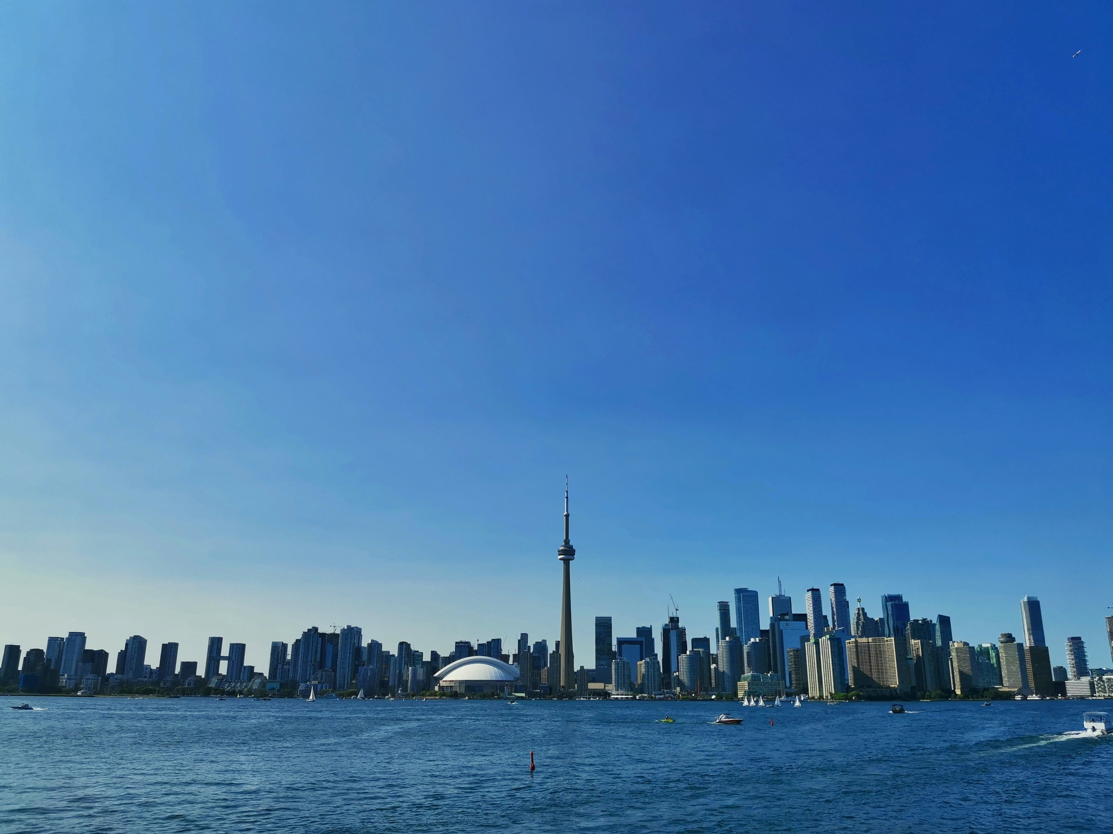a city skyline across the water