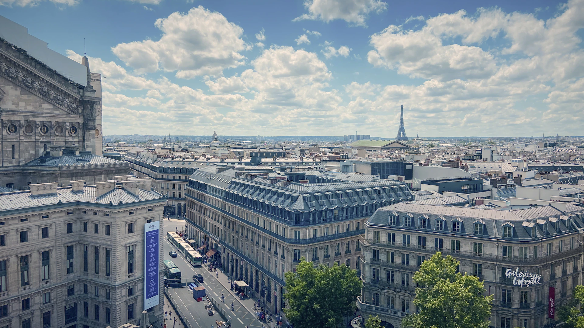 a city with buildings and trees