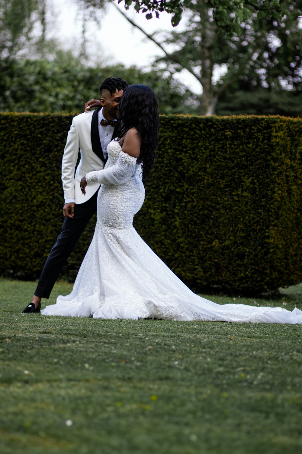 a man and woman kissing